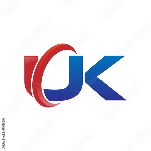 modern vector initial letters logo swoosh uk red blue Free Download modern vector initial letters logo swoosh uk red blue - GFXLoad