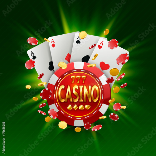 Photography Casino banner in a frame on a luminous bright background