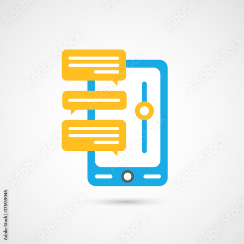 Modern colorful flat social icon of Smartphone on White Backgrou © marnikus