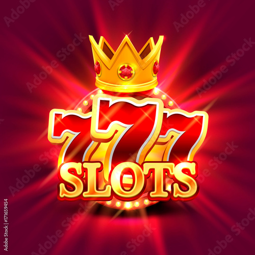 Big win slots 777 banner casino on the green background. Vector illustration 