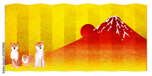 戌　富士山　新年　背景