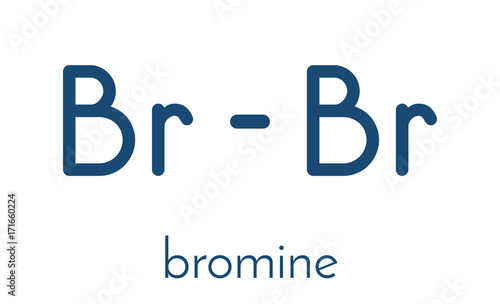 Elemental bromine (Br2) molecule. Skeletal formula.