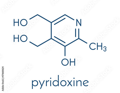 Vitamin B6 (pyridoxine) molecule. Skeletal formula.