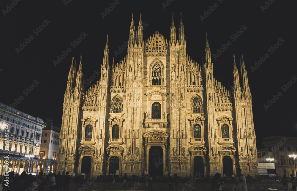 Duomo of Milan at night, Italy