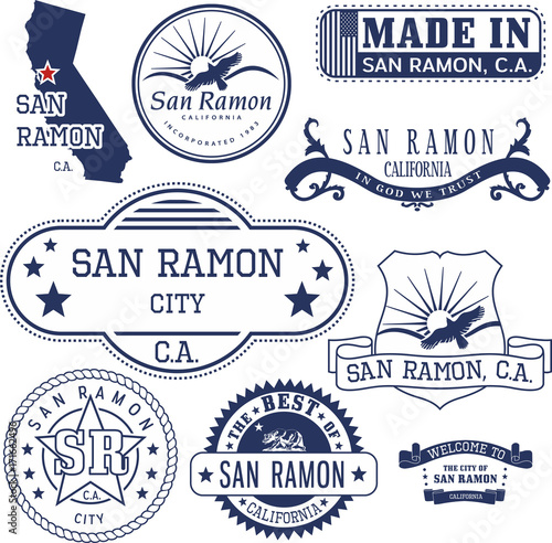 generic stamps and signs of San Ramon city, CA