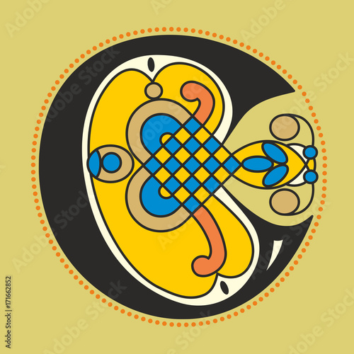 Ornamental Celtic initial letter C