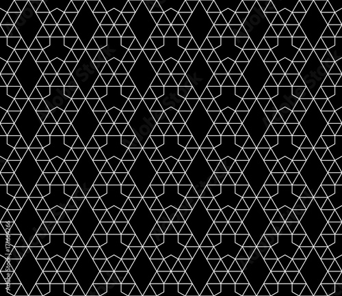 Vector seamless geometric pattern with editable weight of stroke