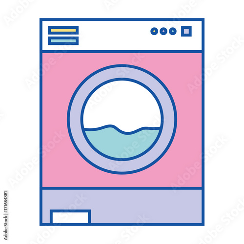 nice washing machine technology to clean the clothes vector illustration