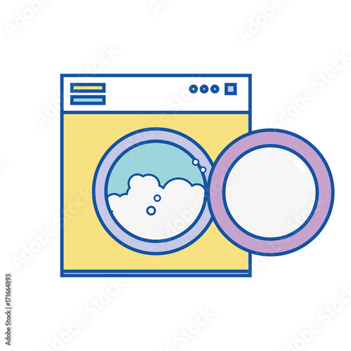 nice drayer machine technology to clean the clothes vector illustration