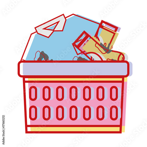 basket design with dirty clothes inside vector illustration