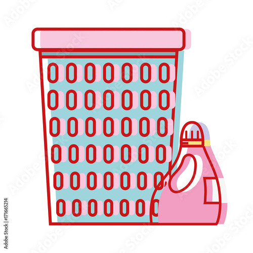 basket design with softener bottle product vector illustration