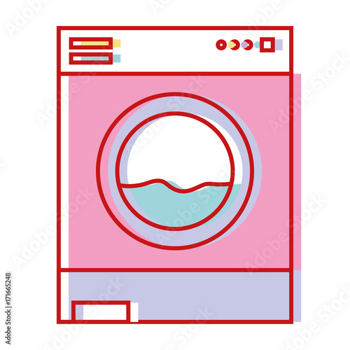 nice washing machine technology to clean the clothes vector illustration