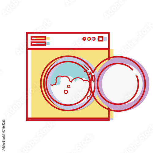 nice drayer machine technology to clean the clothes vector illustration