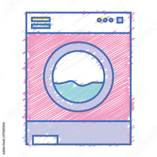 nice washing machine technology to clean the clothes vector illustration