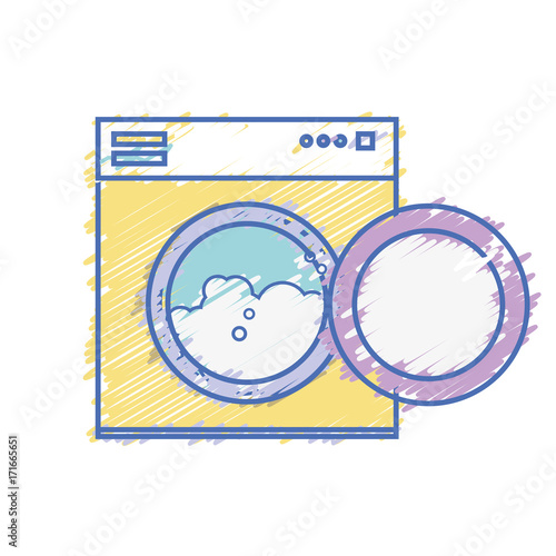 nice drayer machine technology to clean the clothes vector illustration