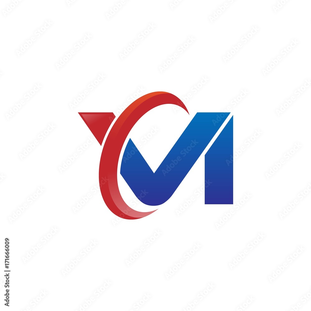 modern vector initial letters logo swoosh vi red blue modern vector initial letters logo swoosh vi red blue