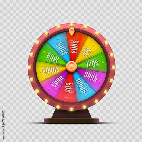 Colorful fortune wheel. isolated on a transparent background . Vector illustration