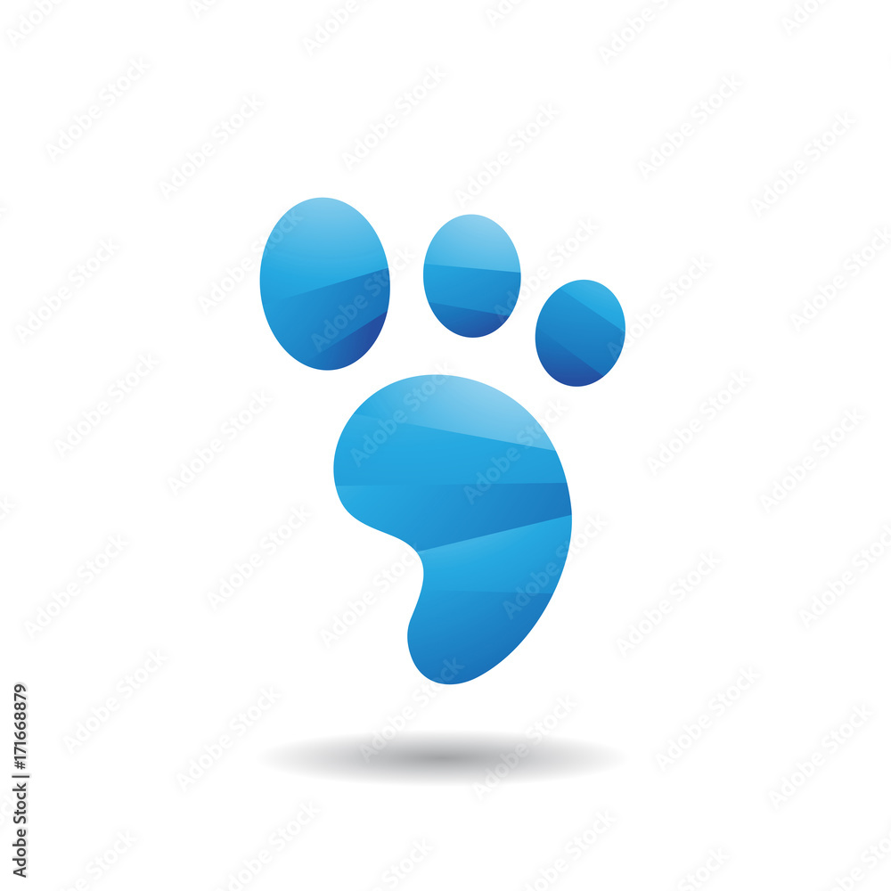 Abstract Symbol of Animal Footprint Icon Abstract Symbol of Animal Footprint Icon
