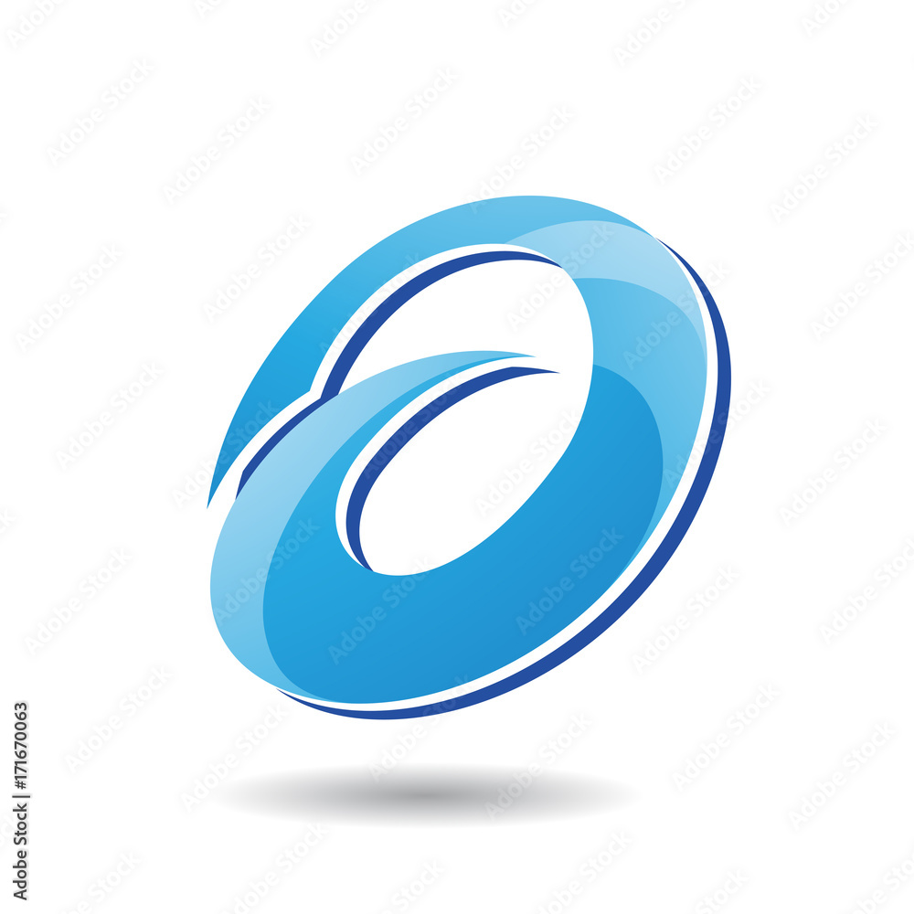 Abstract Symbol of Oval Letter A Icon