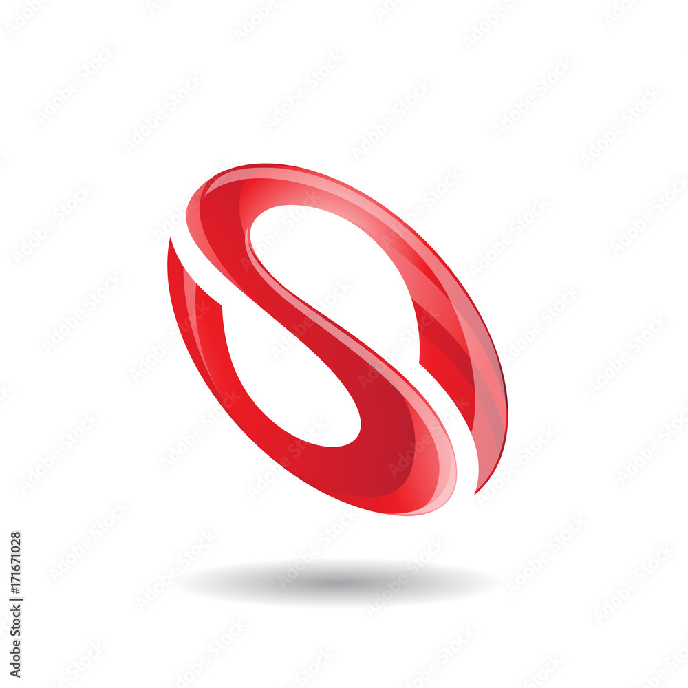 Abstract Symbol of Oval Letter S Icon Abstract Symbol of Oval Letter S Icon