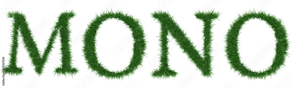Mono - 3D rendering fresh Grass letters isolated on whhite background. Mono - 3D rendering fresh Grass letters isolated on whhite background.