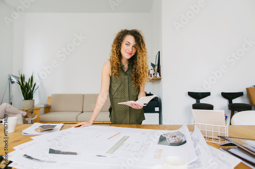 Female architect working in a beautiful studio.