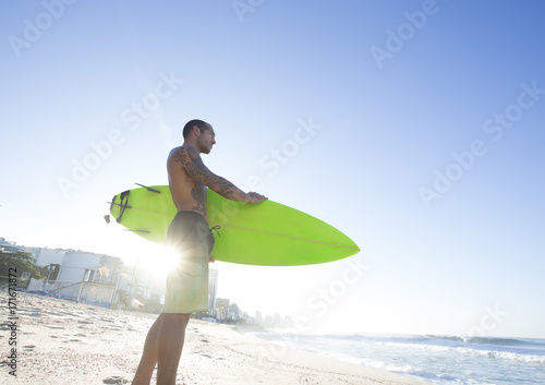 Surfer. Ipanema Beach. Rio de Janeiro. Brazil photo