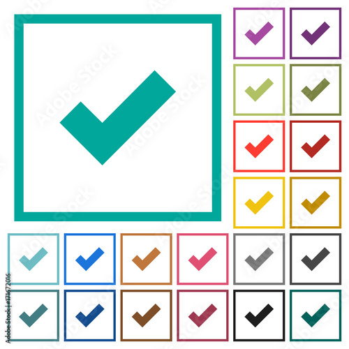 Ok flat color icons with quadrant frames