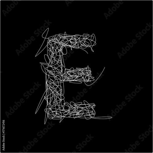 Scribble Alphabet. Letter e