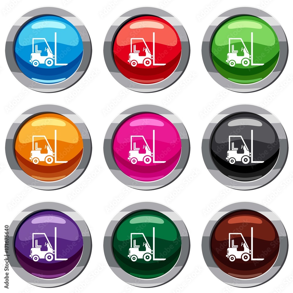 Fototapeta premium Stacker loader set 9 collection