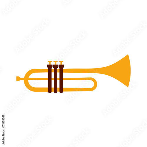 trumpet instrument musical festival celebration vector illustration