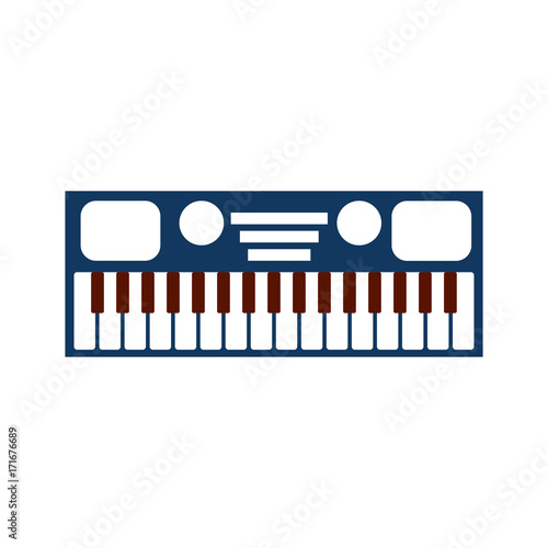 synthesizer electronic instrument keyboard musical on white background vector illustration
