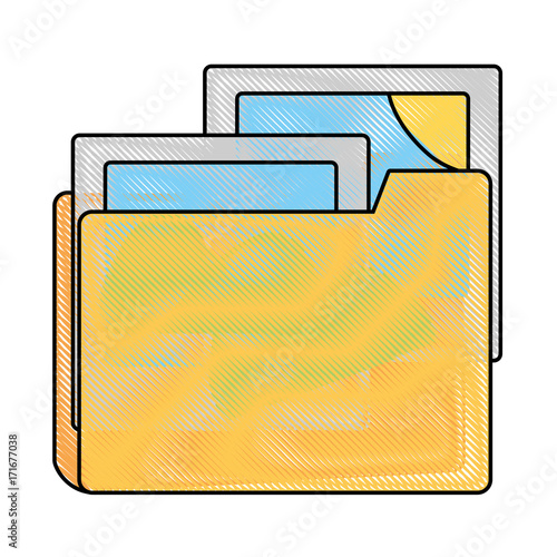 document folder icon over white background vector illustration