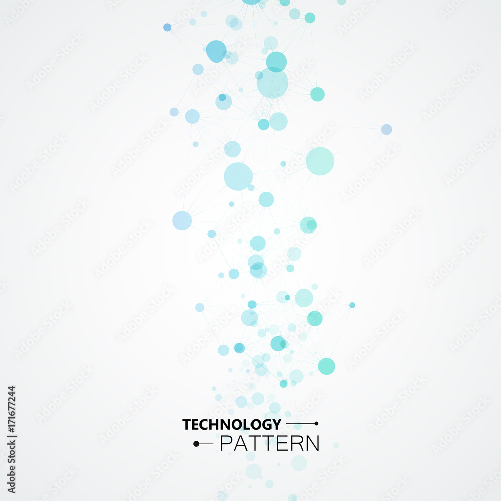 Technological design. Vector background of connected points and lines Technological design. Vector background of connected points and lines