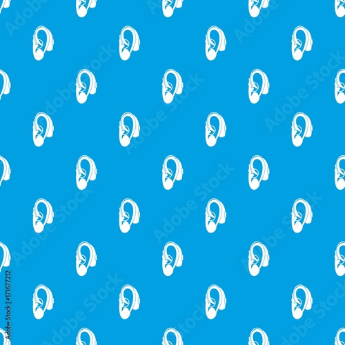 Hearing aid pattern seamless blue