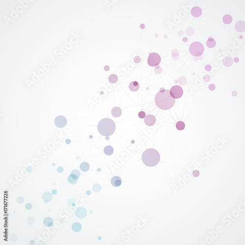 Technological design. Vector background of connected points and lines