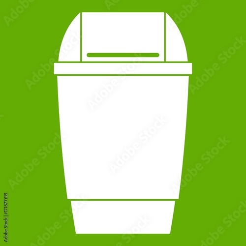 Flip lid bin icon green