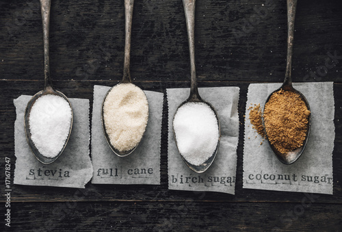 Food: Natural sugar alternatives, stevia, birch, coconut and full cane sugar