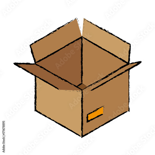 carton box icon over white background vector illustration