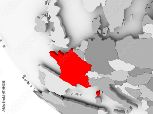 Map of France in red