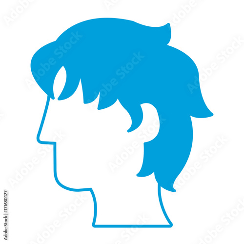 head profile of man icon over white background vector illustration