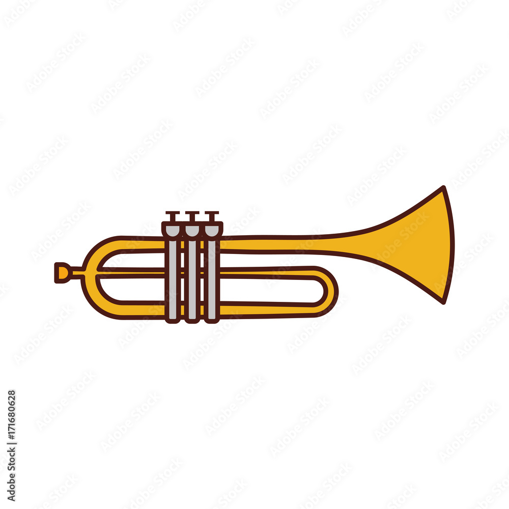 Obraz premium trumpet instrument musical festival celebration vector illustration