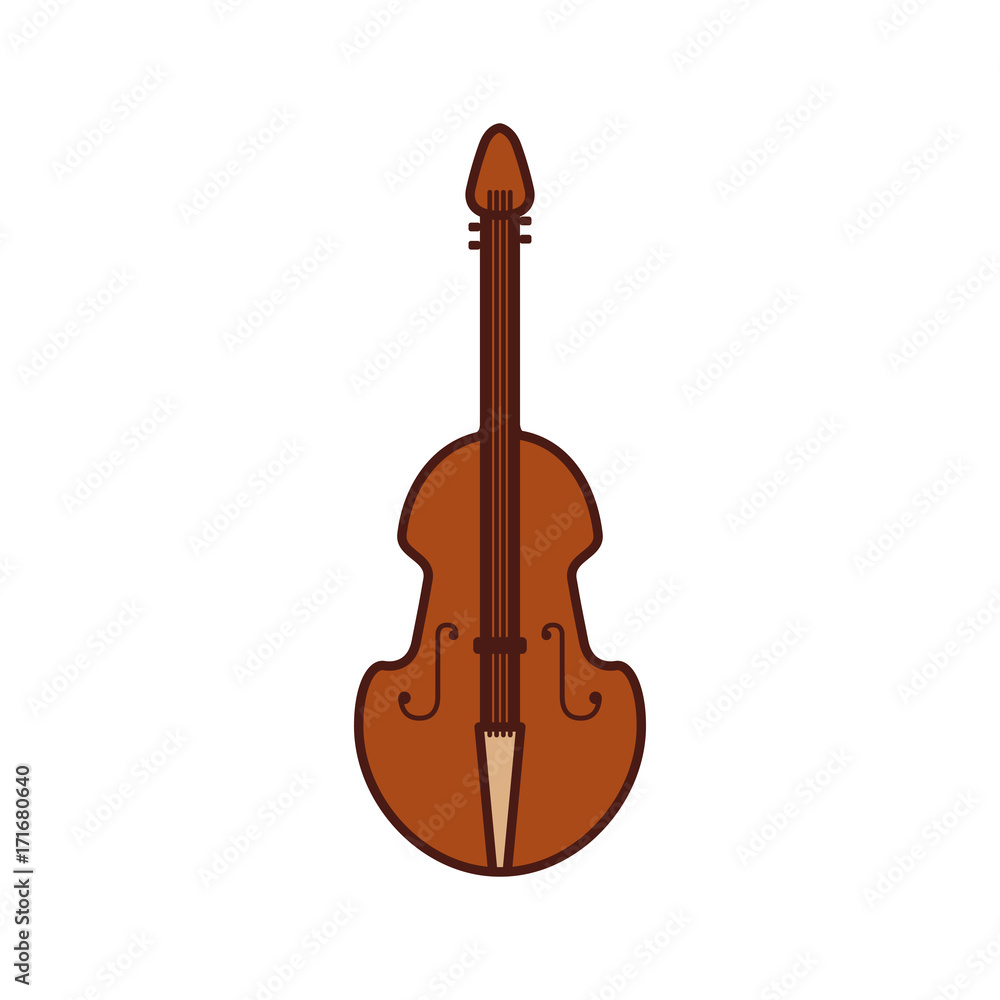 Naklejka premium fiddle musical instrument classic object vector illustration