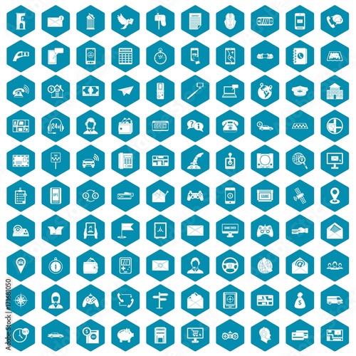 100 telephone icons sapphirine violet