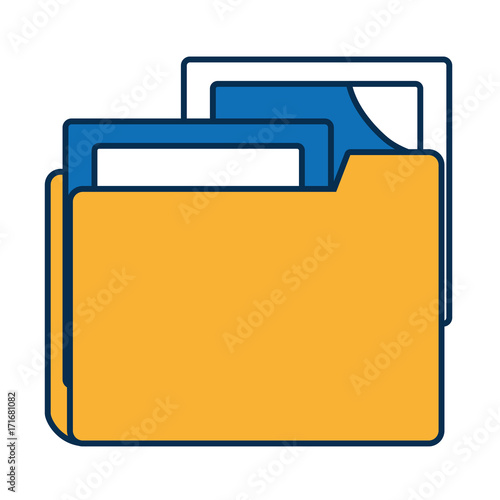document folder icon over white background vector illustration