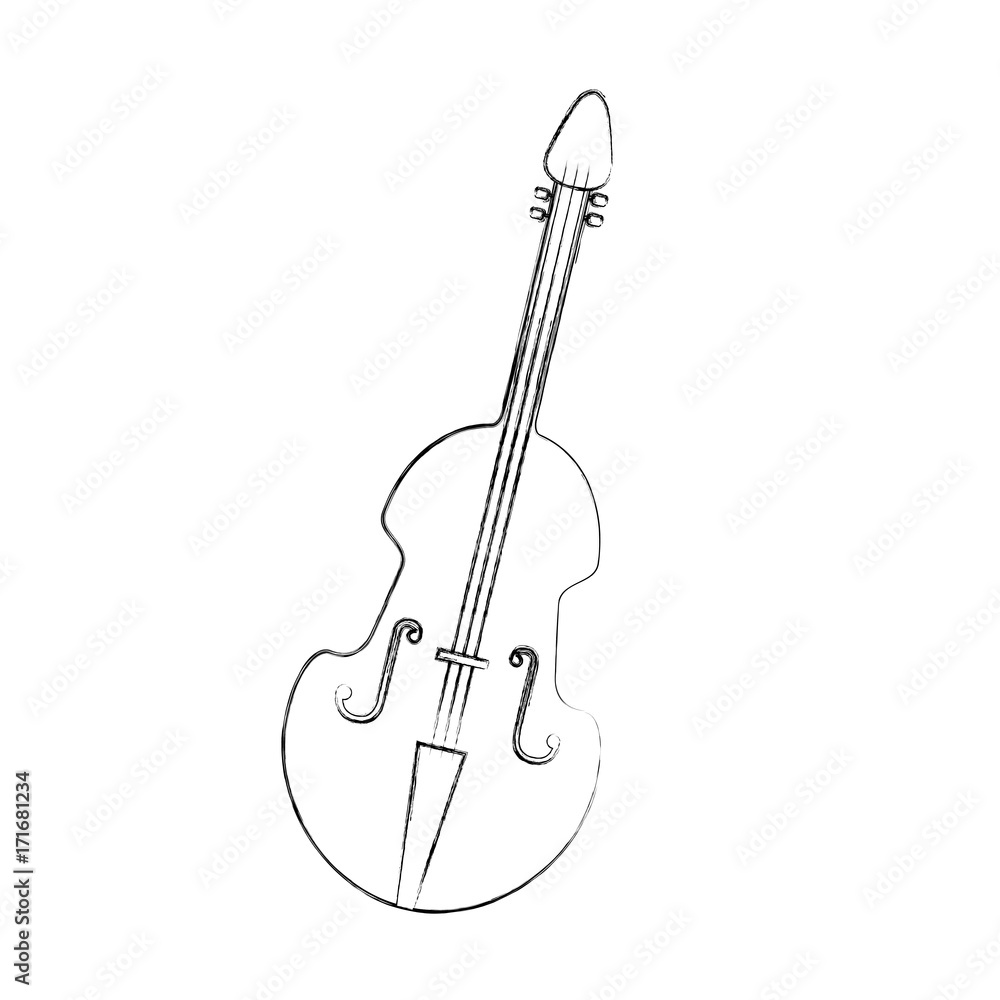fiddle musical instrument classic object vector illustration