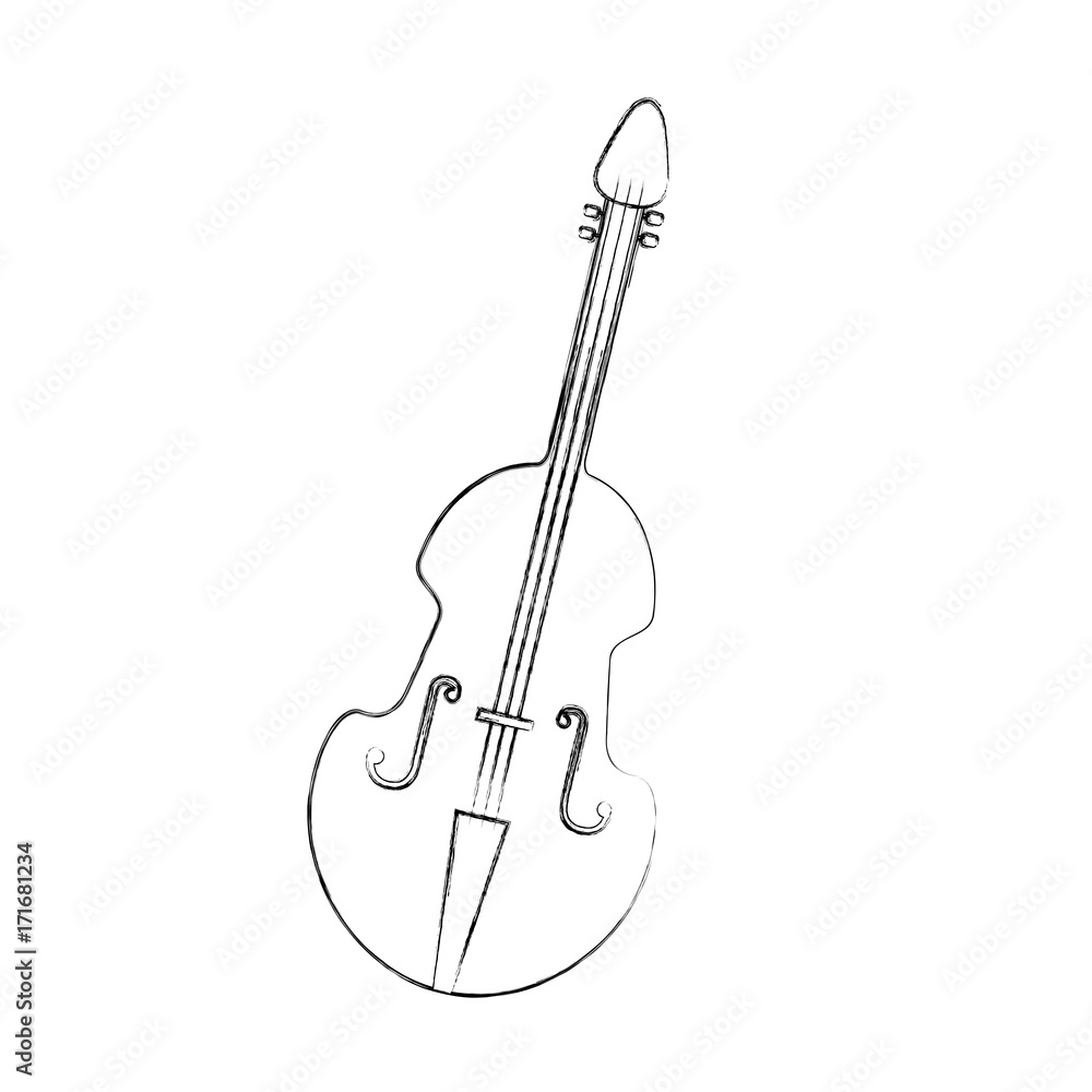Obraz premium fiddle musical instrument classic object vector illustration