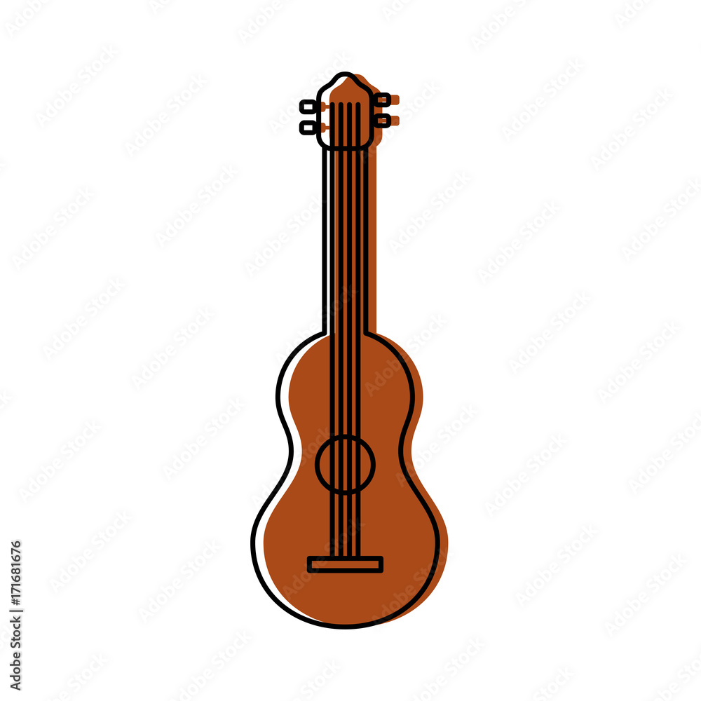 Fototapeta premium guitar instrument music acoustic harmony vector illustration