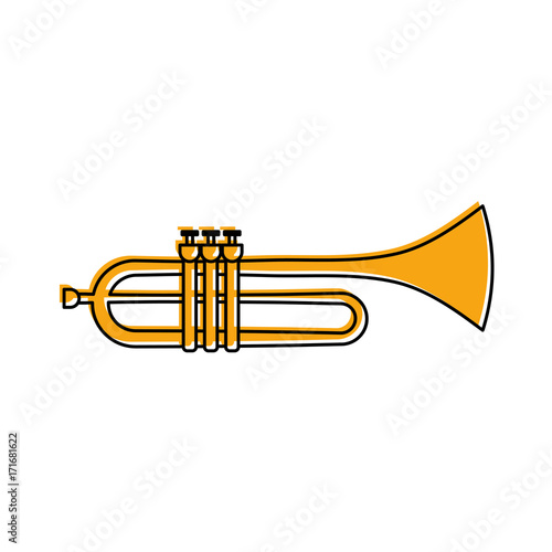 trumpet instrument musical festival celebration vector illustration