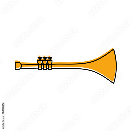 trumpet wind musical instrument horn vector illustration